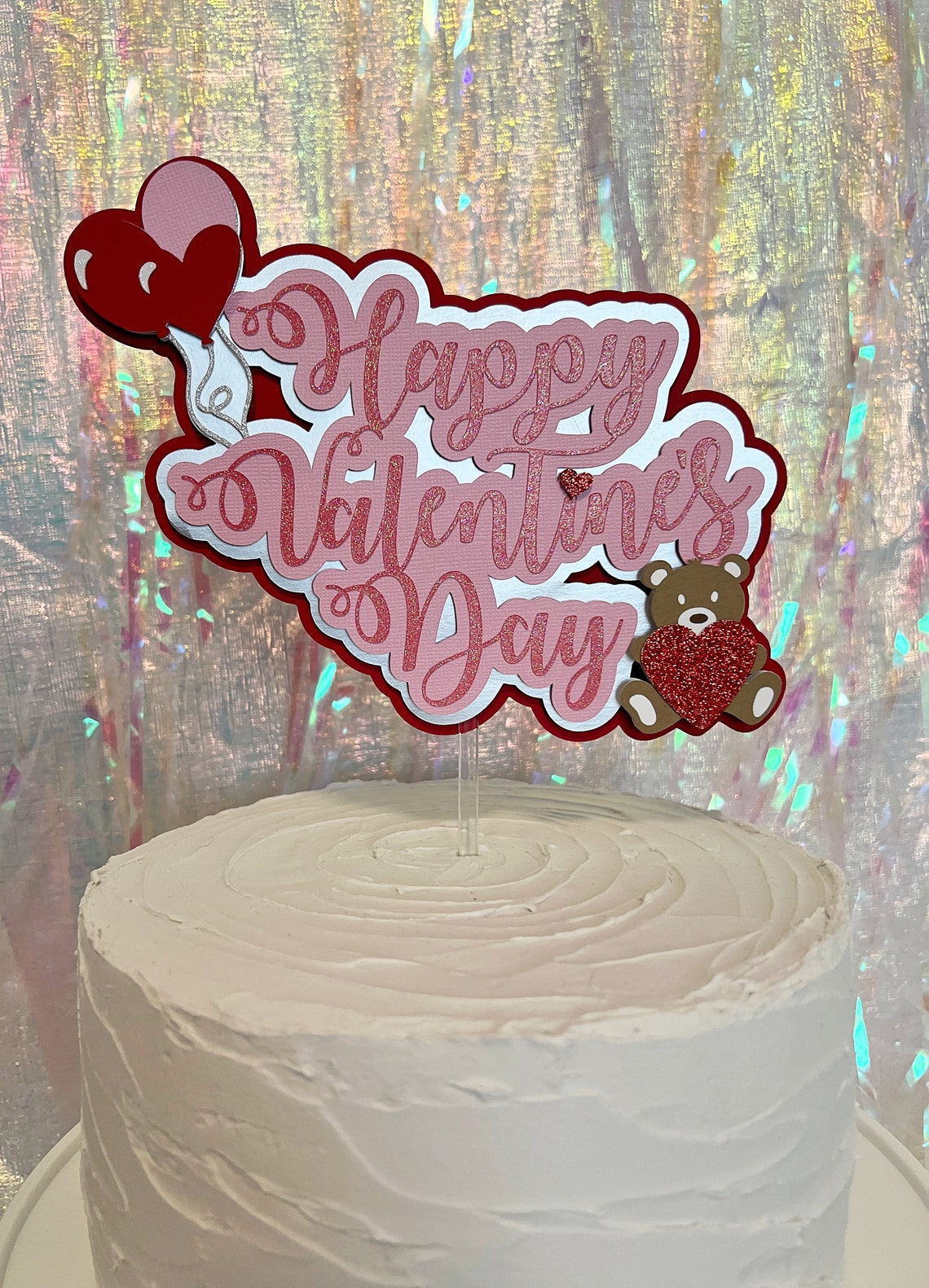 Happy Valentine's Day Cake Topper Valentine's Party Etsy