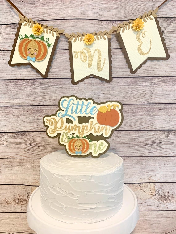 YESSWL Little Pumpkin First Birthday Banner – High Chair Decor For Baby's 1st Birthday, Halloween & Fall Photo Props