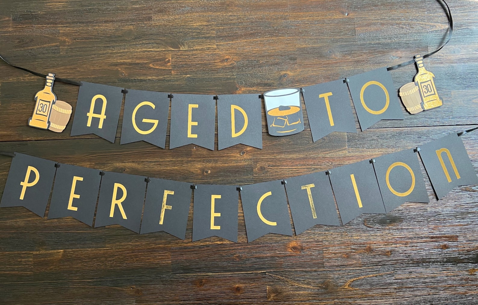 Aged to Perfection Birthday Banner Whisky Birthday Whiskey - Etsy