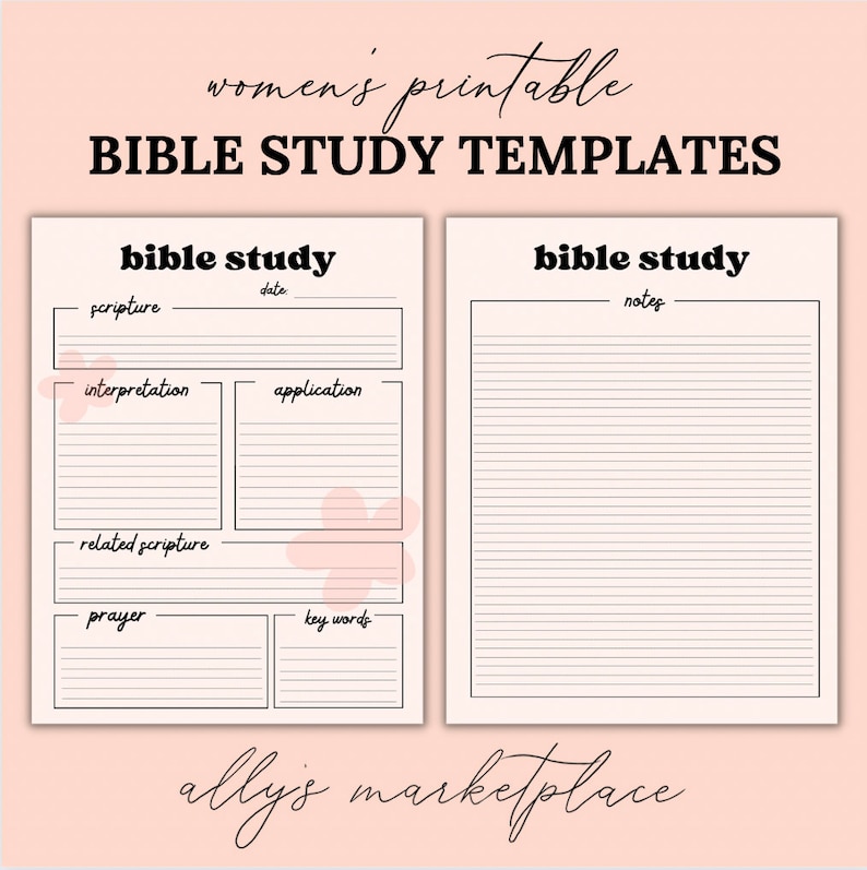Printable Bible Study Templates Set of 3 Etsy Printable Bible Study Templates Set of 3 Etsy