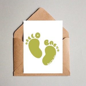 ¡Hola bebé! Adiós sueño. Tarjeta postal. Felicitaciones por tu bebé.