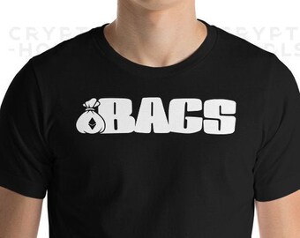 BOLSOS de Ethereum - Camiseta ETH Crypto Blanco sobre negro