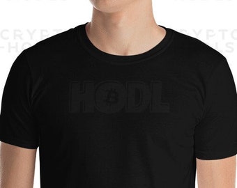 HODL Bitcoin - Camisa Bitcoin / Camiseta BTC / Camiseta Bitcoin / Camiseta Crypto / Camiseta Bitcoin / Camisa Bitcoin Negro sobre Negro / Camisa personalizada