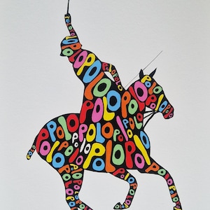 Pop Art Polo, farbenfrohe Wandkunst, Qualitätsdruck des Originals.