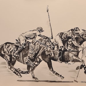 Polo pony, sport, polo player, Horse Art, Giclee, limited edition, horse art print, horse painting, horse gift, home decor, wall art, ponies