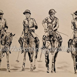 Polo ponies, polo player, sport  horse art, giclee, limited edition, Wall art, chukka, polo club, equestrian gift, sportsman, sport of Kings