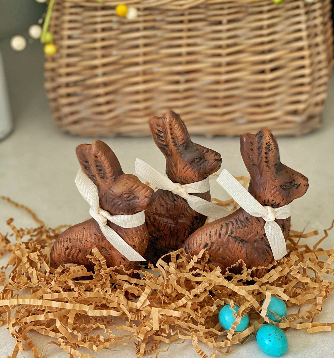 NEW Large Faux Chocolate Resin Bunny Easter Vintage Rabbit Etsy