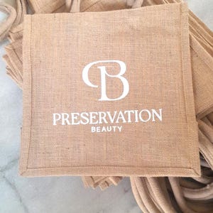 Custom Logo Jute Tote Bag – Personalized Company Gift, Branded Tote for Events, Business Retreats, Corporate Swag, Small Orders Welcome