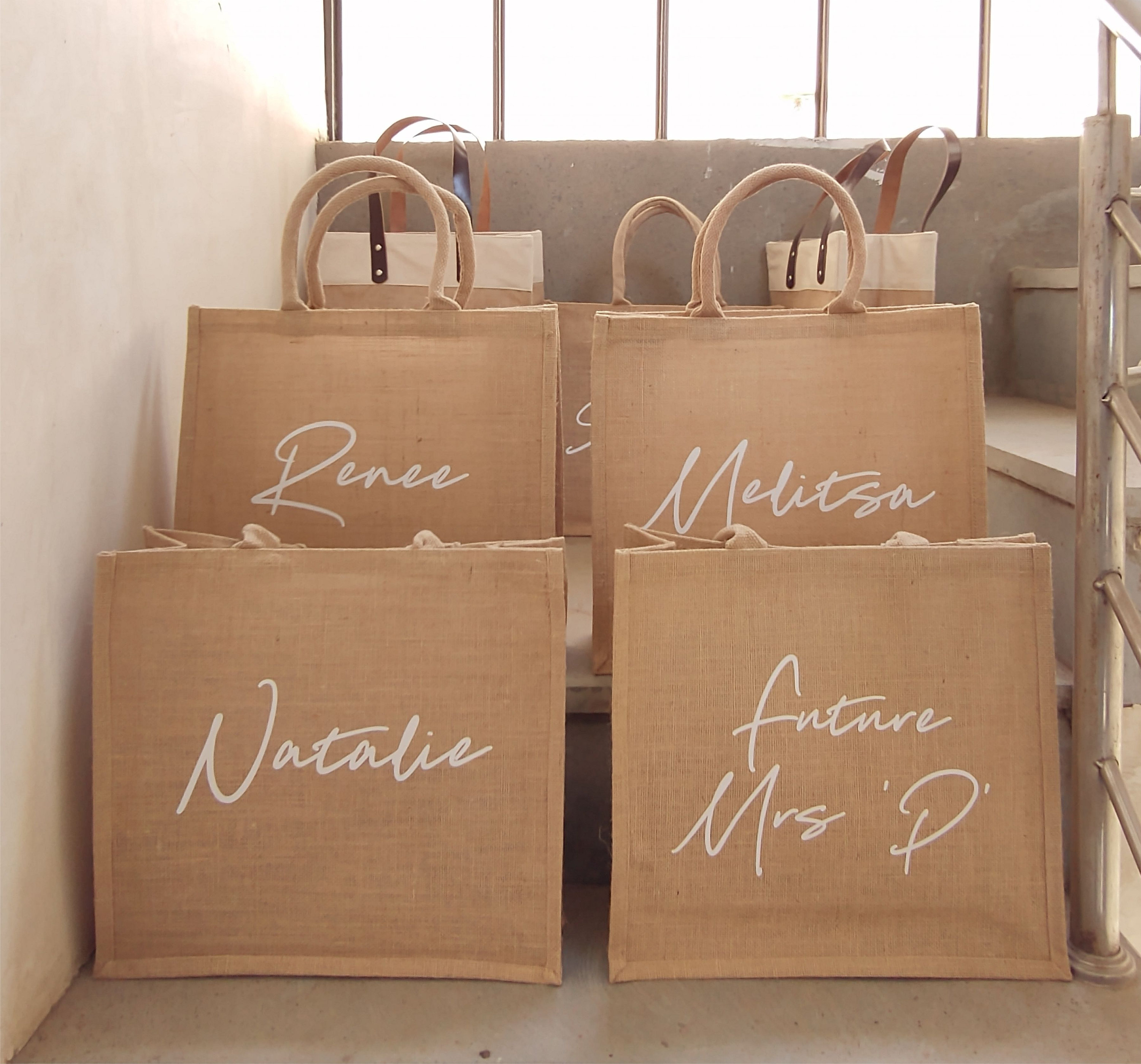Large Monogram Initial Tote Bag
