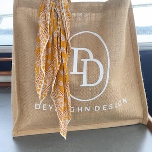Business Logo Custom Jute Burlap Tote Custom Beach Bag Business Gift Canvas Tote Company logo Advertisement, Goodie Bag,Party Favor