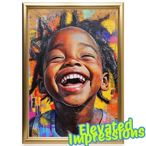 Black Boy Joy poster, afro kunst aan de muur, stedelijke graffiti kunst aan de muur, Afro-Amerikaanse kunst, zwarte kinderen kunst, zwarte muur decor, zwarte jongen materie