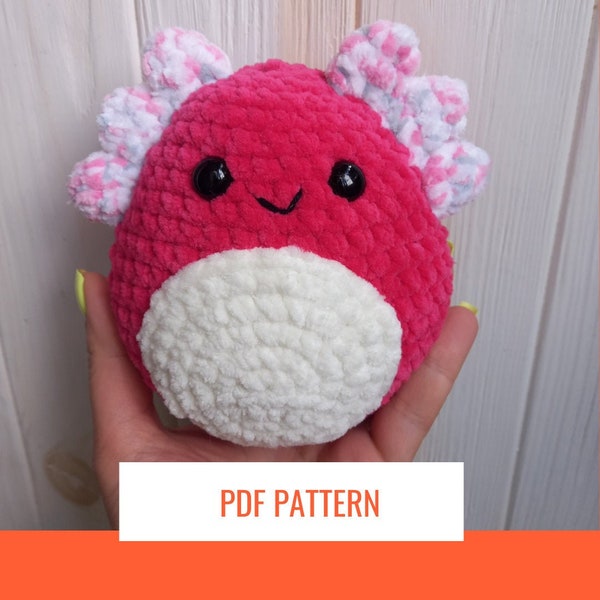 Axolotl squishmallow Crochet PDF PATRON amigurumi peluche estilo kawaii