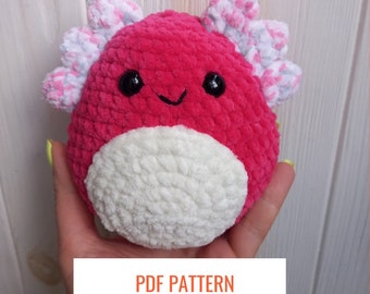 Axolotl squishmallow Wzór na szydełko PDF amigurumi pluszowy kawaii styl