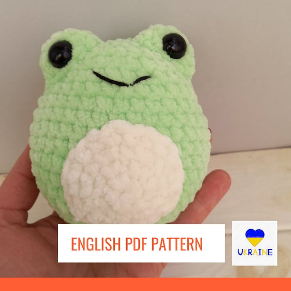 Crochet Frog Plush PDF PATTERN Squishmallow Amigurumi Plushie Kawaii Style  