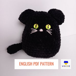 Crochet CAT plush PDF PATTERN squishmallow amigurumi easy pattern plushie kawaii style