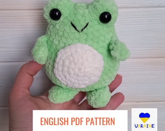 Crochet Frog plush PDF PATTERN squishmallow cute amigurumi plushie easy crochet pattern