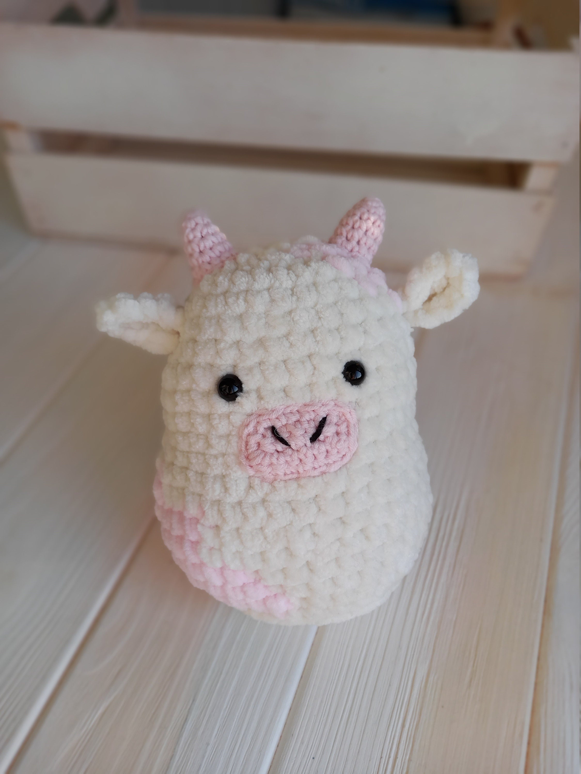 Strawberry cow squishmallow plushie in kawaii style pink cow | Etsy