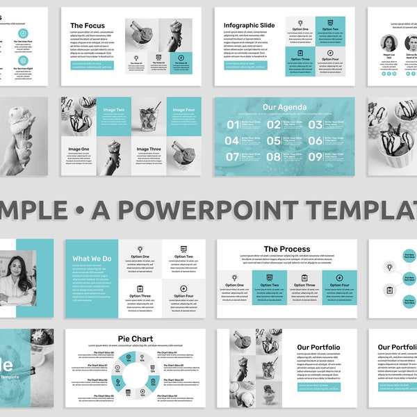 Minimal Modern Powerpoint Presentation Template Light Blue, Clean Business Pitch Deck Template, Simple Editable Presentation Template