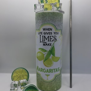 Margarita 20 oz Tumbler /Margarita Tumbler with Topper/Margarita 20 oz Tumbler with Topper/Cold or Hot Margarita Tumbler