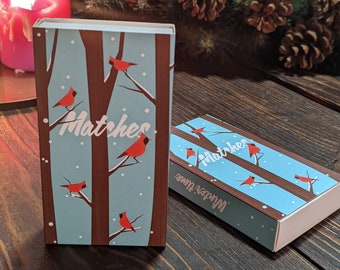 Set of 2 boxes, The long oriental bird matches, decorative box, matchsticks, match, bird matches, nature collection,birthday gift, with love