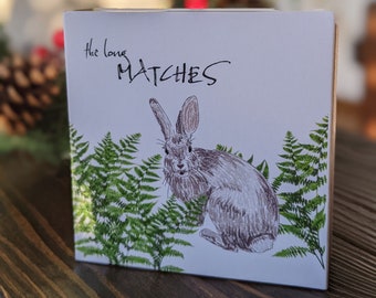 The long rabbit matches, decorative box, matchsticks, match, bunny matches, nature collection,birthday gift, with love