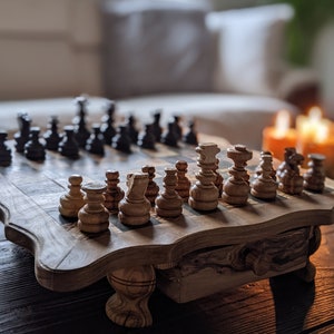 Big set of wooden chess with drawers,brand new hand crafted wooden chess, board game, playing, fun, strategic game,