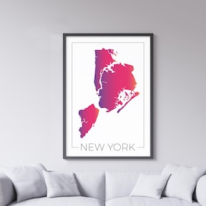Carte de New York : oeuvre d'art murale parfaite pour les amateurs de voyage !