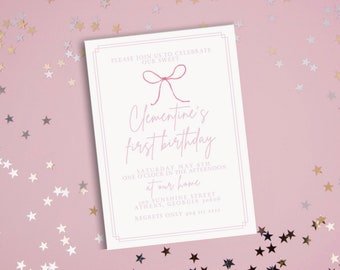 Invitación de arco rosa / texto editable / baby shower, cumpleaños, despedida de soltera / cumpleaños de arco rosa / primer cumpleaños de arco 1o / invitación imprimible