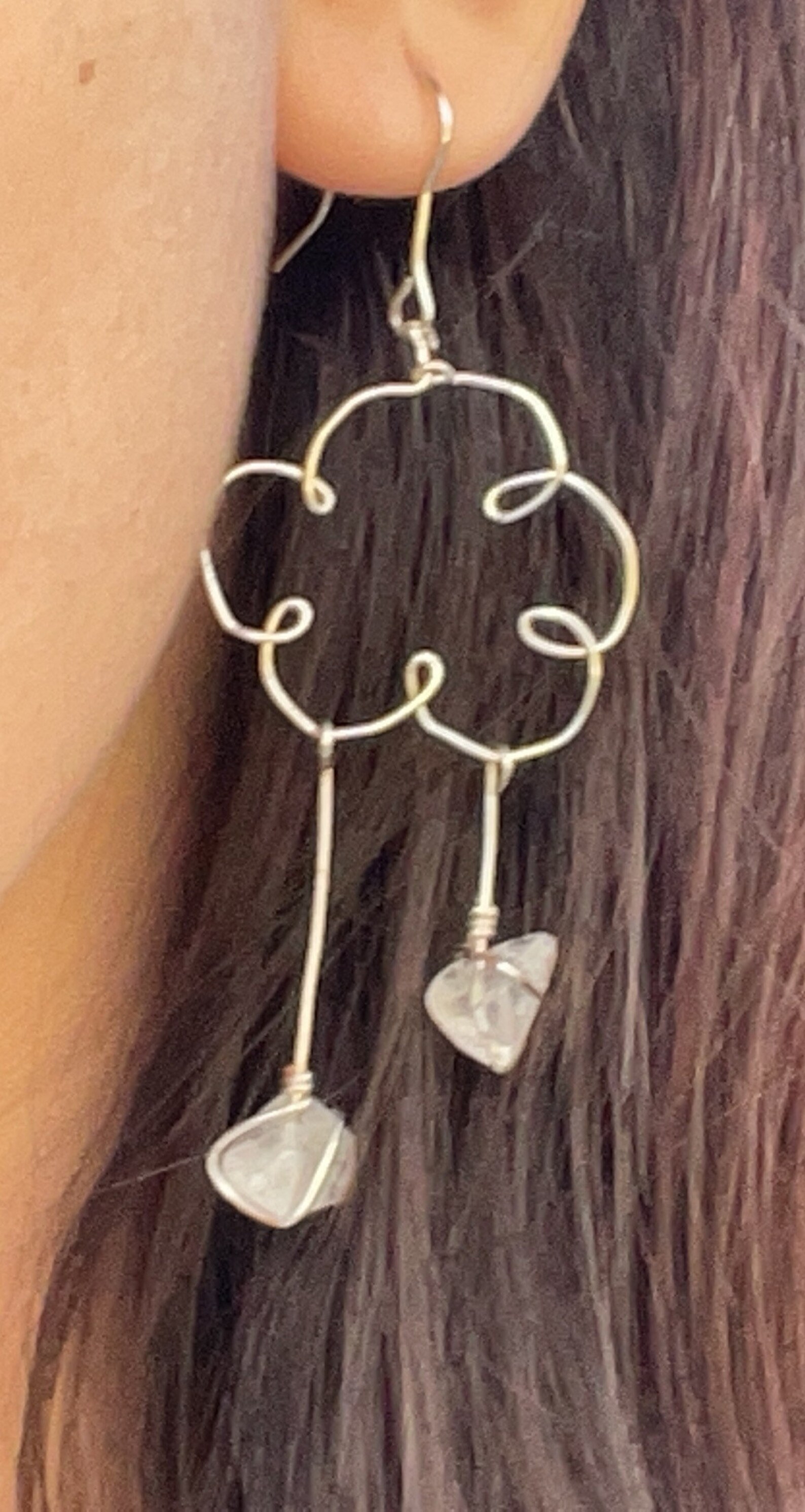 Aesthetic cloud crystal earrings Etsy