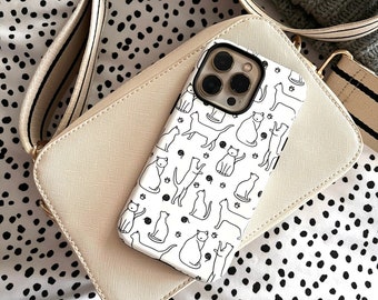 Cat Phone Case, Patterned - iPhone Case, Shock Proof - Gift