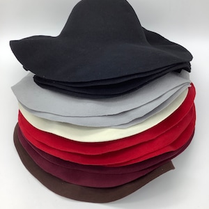 Wool felt capeline (Unfinished hat)  - 6 Pieces