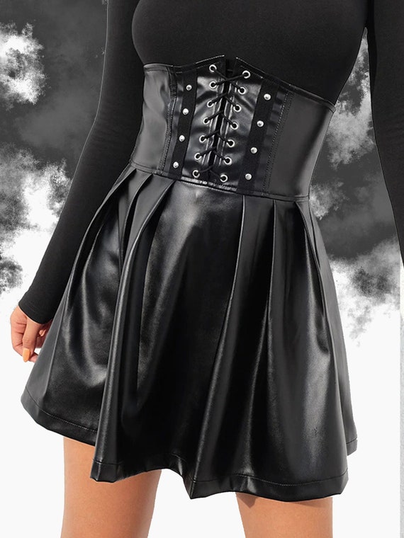 Faux Leather Maxi Corset Skirt High 