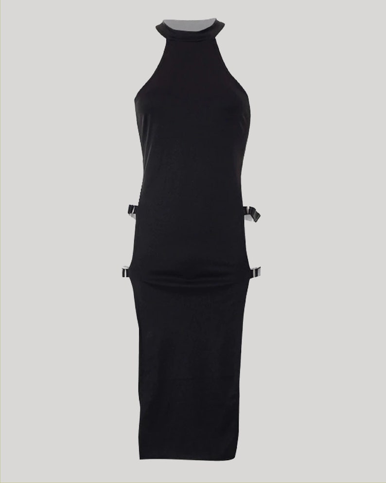 Goth Cut Out High Split Dress Dark Academia Bandaged Dress - Etsy
