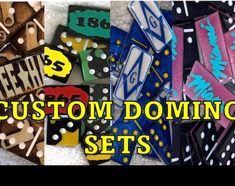 Custom Domino Sets | Double 6 & Double 9 Domino Sets | Personalize Custom Resin Domino Sets