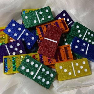 Set domino PRIDE / Set domino doppio 6 e doppio 9 / Set domino in resina personalizzati