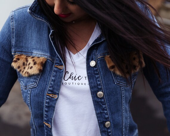 Leopard Jean Jacket | Etsy Australia