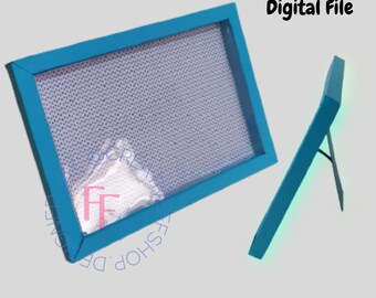 Marco de imagen svg, marco de caja cuadrada, cubierta transparente, pdf, dxf, cricut, silueta, archivos digitales, descarga instantánea