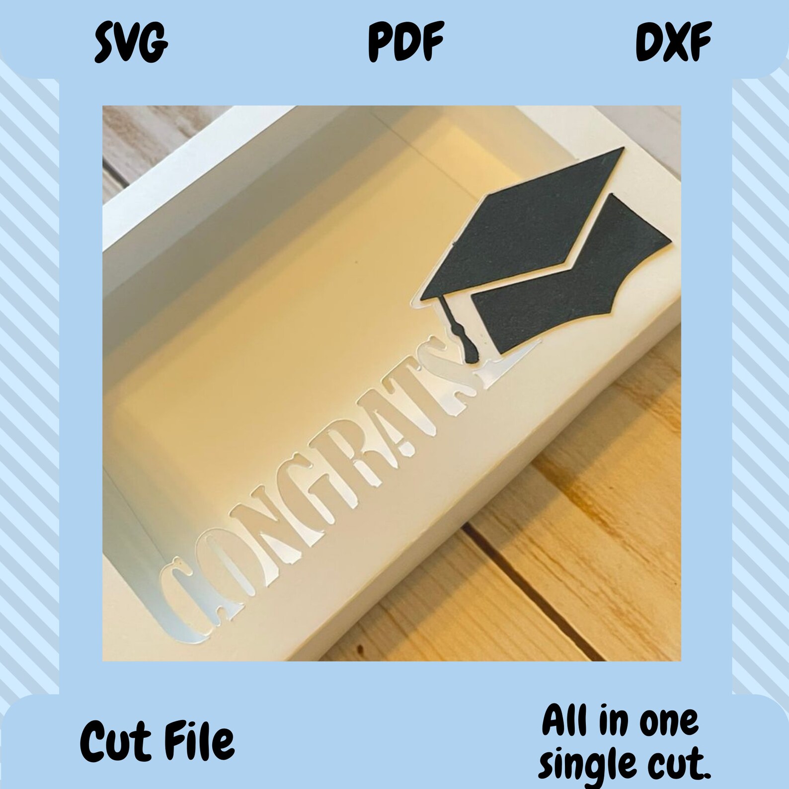 Download Graduation gift box Box svg Box Template svg svg dxf pdf | Etsy