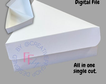 Caja triangular svg, caja de pastel de rebanadas, pdf, dxf, cricut, silueta, archivos digitales, descarga instantánea
