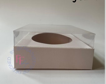 Easter egg box with clear lid template, Box for Brazilian gourmet easter egg template, box for filled 1/2 chocolate egg svg, pdf,