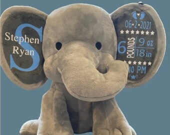 Personalized Baby Gift, Custom Baby Gift, New Baby Gift, Baby Shower Gift, Personalized gift, baby elephant, personalized stuffed animal