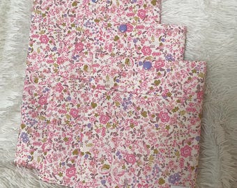 Floral Book Sleeve with Snap Closure | Padded Protector | Cute Fabric E-Reader, Paperback & Hardcover Case | Book Lovers Gift Pink Purple