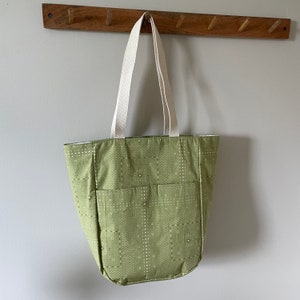 Tote Bag | Messenger Bag | Cotton Handbag | Market Bag | Woman's Shopping Book Tote | Green Handkerchief Bandana