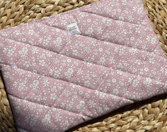 Puffy Quilted Laptop Sleeve for MacBook, Aesthetic, iPad, Computer Bag, Gift for Her | Liberty Pink Floral