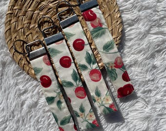 Handmade Fabric Keychain Wristlet | 7 inch Fabric Key Fob with Metal Hardware | Cute Key Holder, Lightweight Keychain