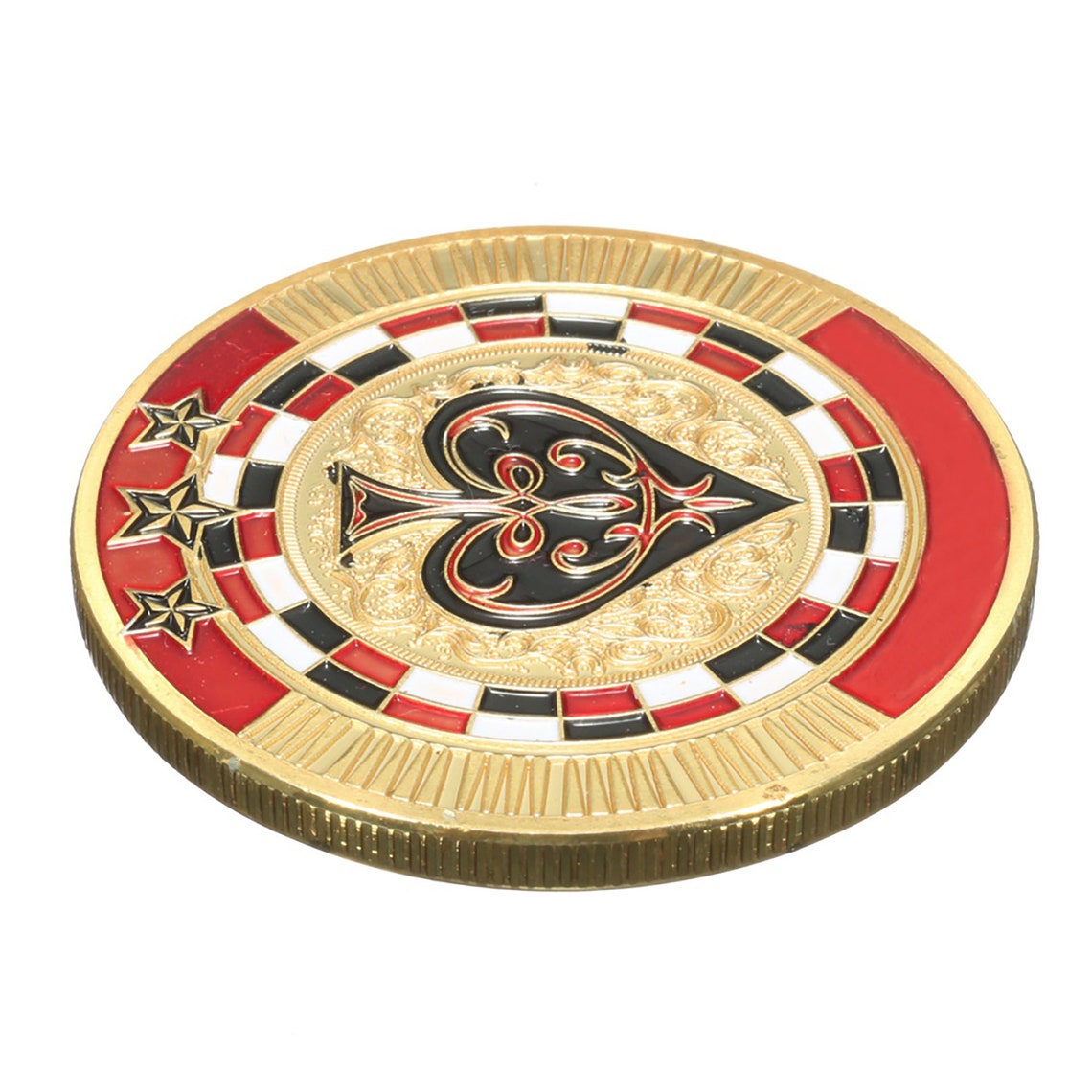 Metal Spades Poker Guard Card Protector Coin Chip With Round Etsy