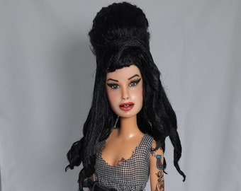 Amy Winehouse OOAK Art Doll Figure "Tears Dry" edition (Custom realistic celebrity Barbie)