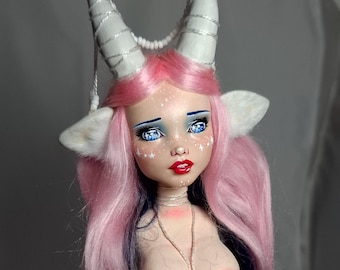 OOAK Dark Pastel Monster High Fantasy Faun Art Doll Figure