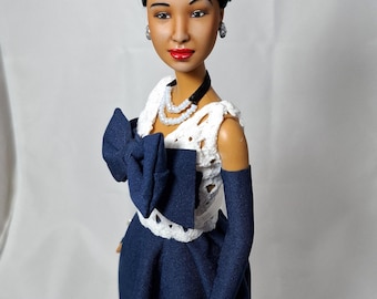 OOAK Billie Holiday Art Doll, Old Hollywood Barbie Celebrity