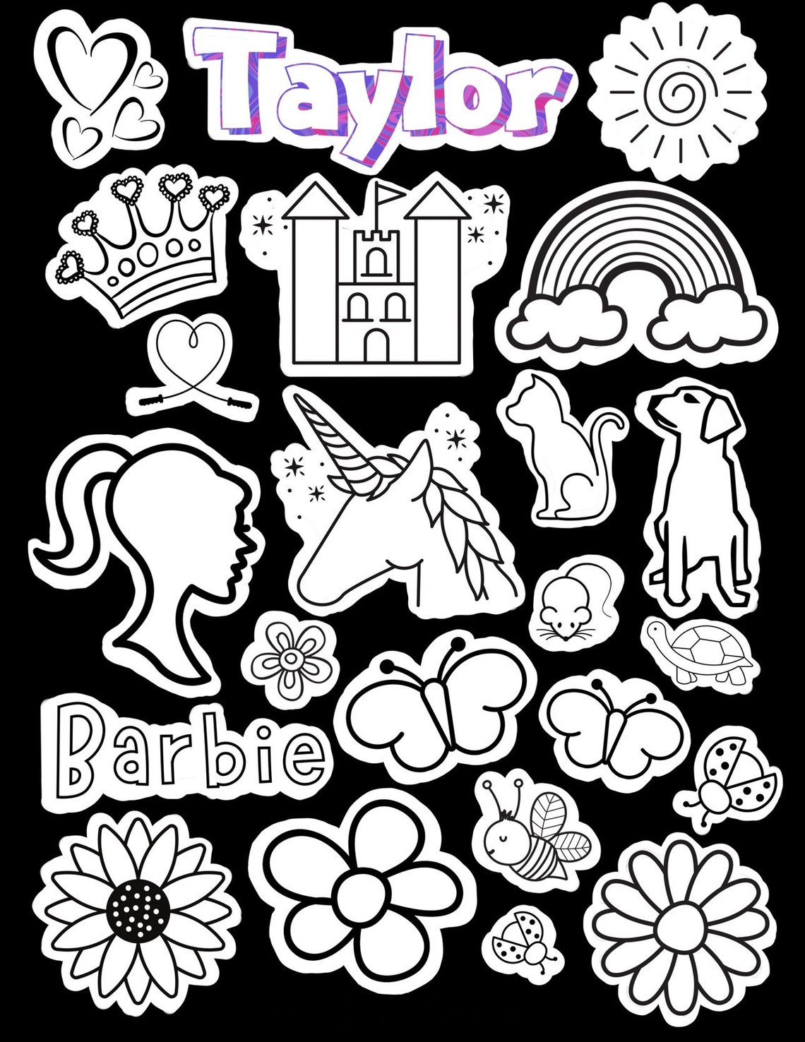 Printable Stickers Coloring Page Color Your Own Stick vrogue.co